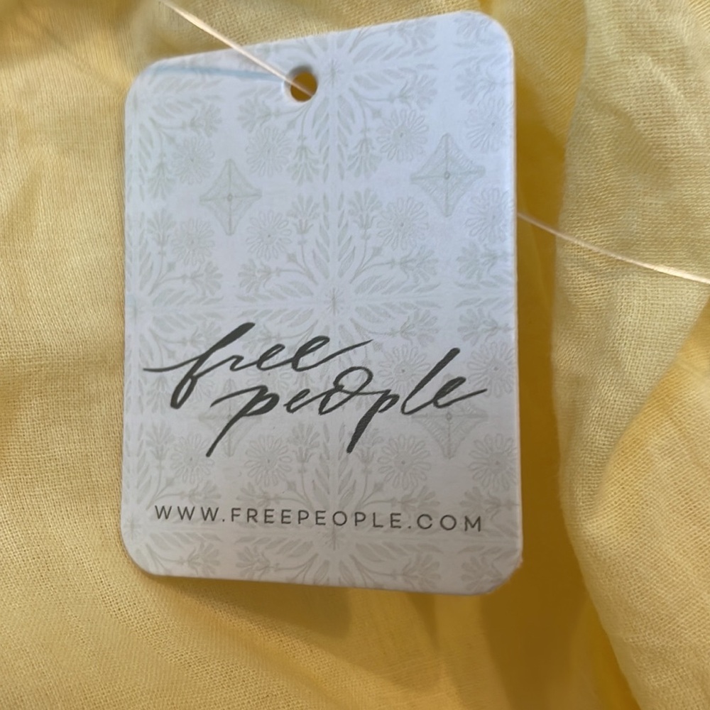 Free People Taking Sides Yellow Ruffled Mini Dress - Picture 16 of 16